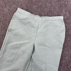 Alfred Dunner Petite Pants Size 10P Light Green Classic Fit Elastic Waist Womens